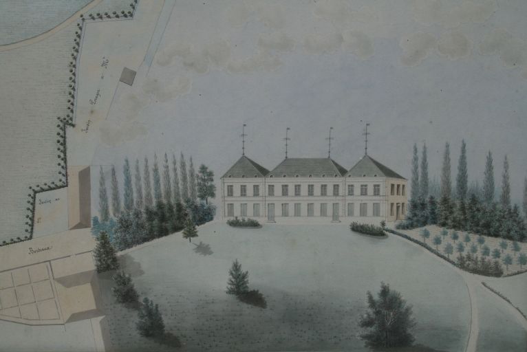 Plan du domaine dressé pour le propriétaire M. Sipière (1859) : détail de l'élévation du château.