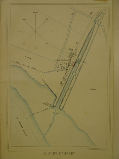 Plan de Port-Maubert en 1895, extrait de l'atlas des ports de France.