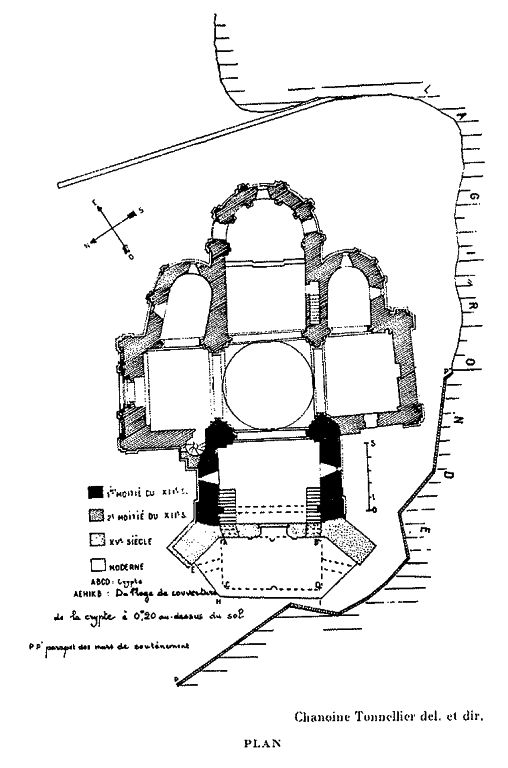 Plan chronologique de l'église de Talmont.