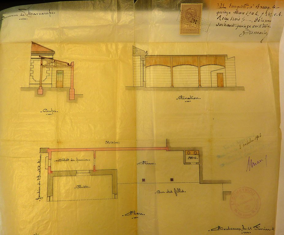 Plan du préau, 21 février 1903.
