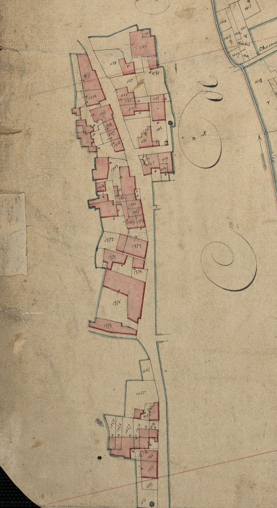 Plan cadastral de 1832, section B : détail du développement sur le hameau de Ségonzac.