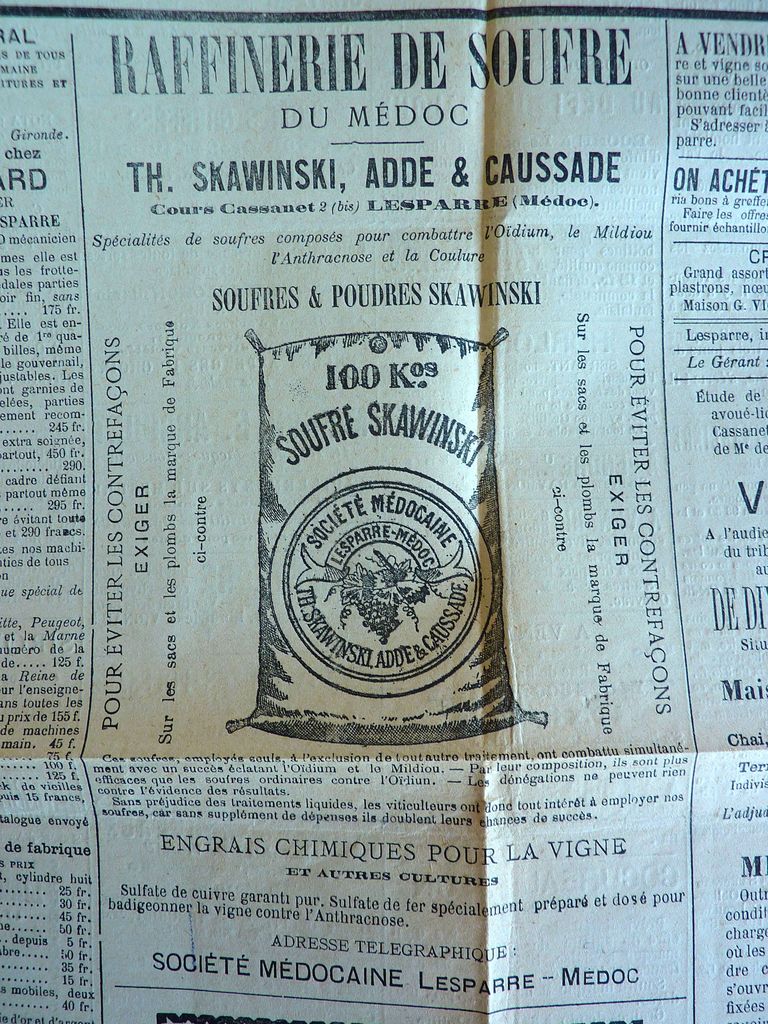 Annonce publicitaire (Journal du Médoc, 15 mars 1891).