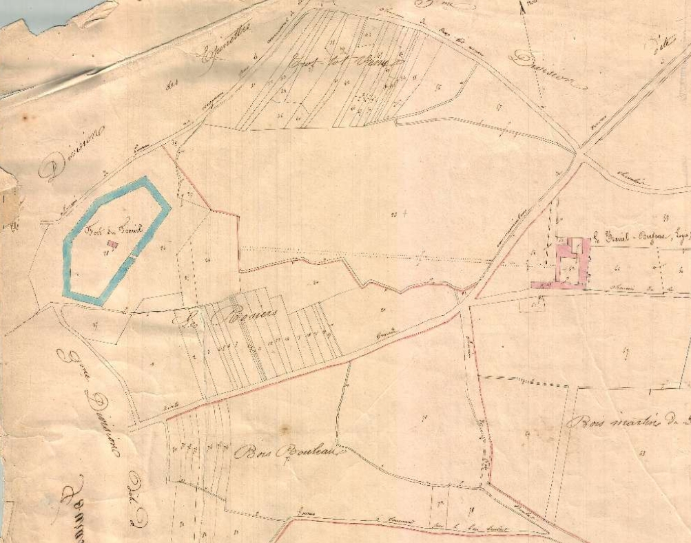 La redoute sur le plan cadastral de 1846, 4e division. 