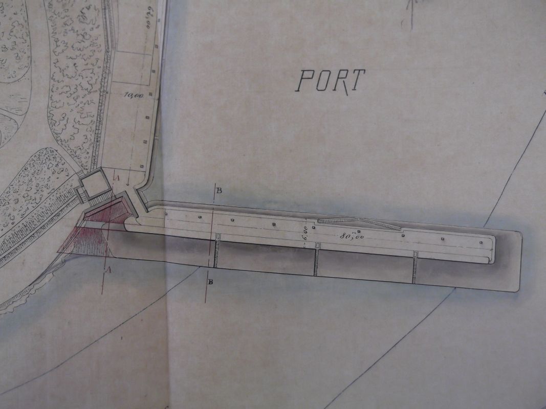 Extrait du plan du port en 1882 : la jetée.