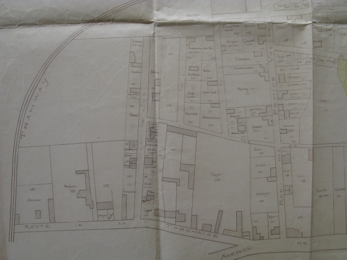 Plan d'aménagement du quartier autour des rues Chevrier et des Petites Vallées en 1936.