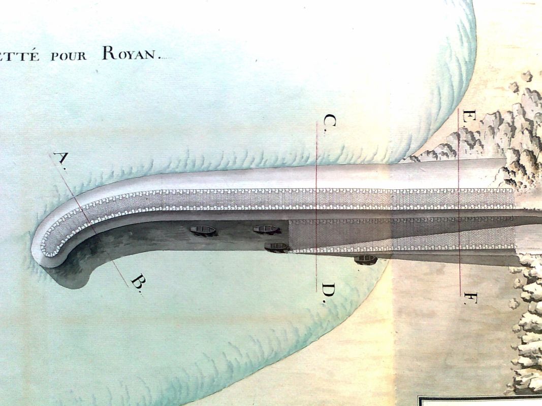 Détail du plan par Teulère en 1796 : plan du môle.