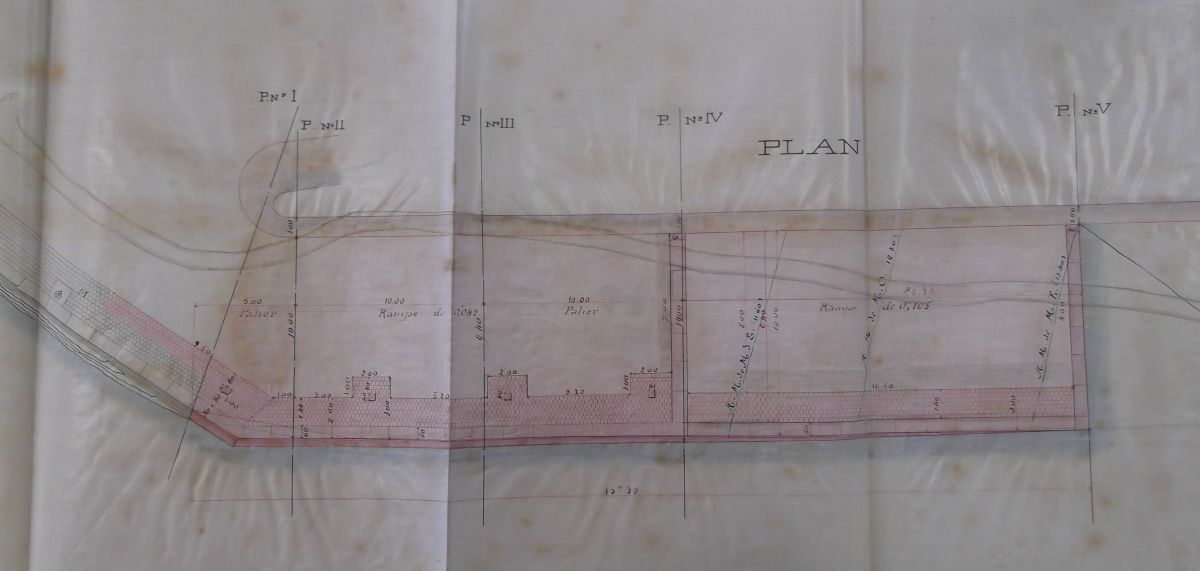 Plan de la cale projetée en 1883, par l'ingénieur A. Daujon.