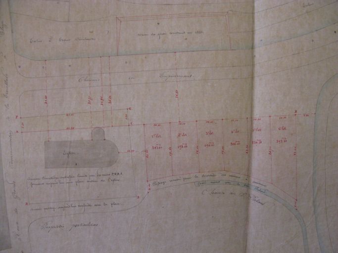 Plan du port en 1863 lors de la vente de terrains par l'Etat  : terrains lotis sur la rive droite.