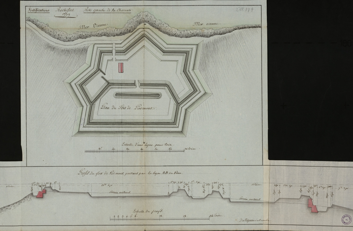 Plan et profil du fort en 1779. 