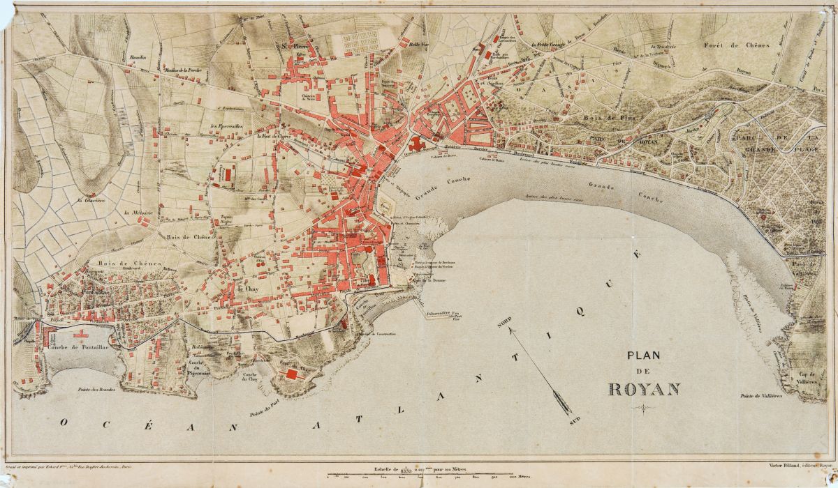 Plan de Royan à la fin du 19e siècle, édité par Victor Billaud.