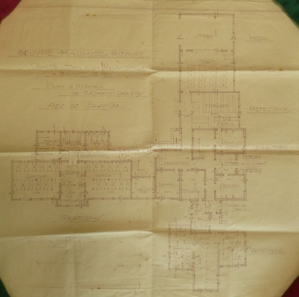 Plan au sol du rez-de-chaussée, 15 mars 1929. Impression.