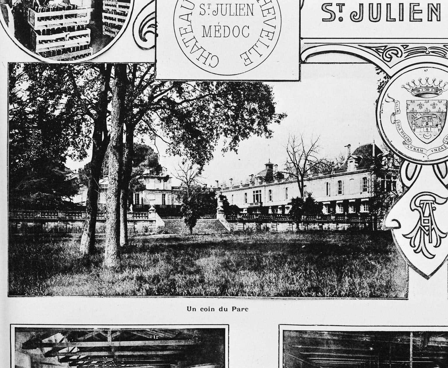 Détail de la planche photographique de l'album d'Henry Guillier (1er quart 20e siècle) : détail du parc.
