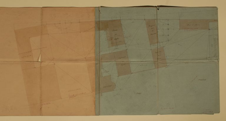 Plan d'ensemble des servitudes avoisinant le château, 14 octobre 1872 (partie gauche).