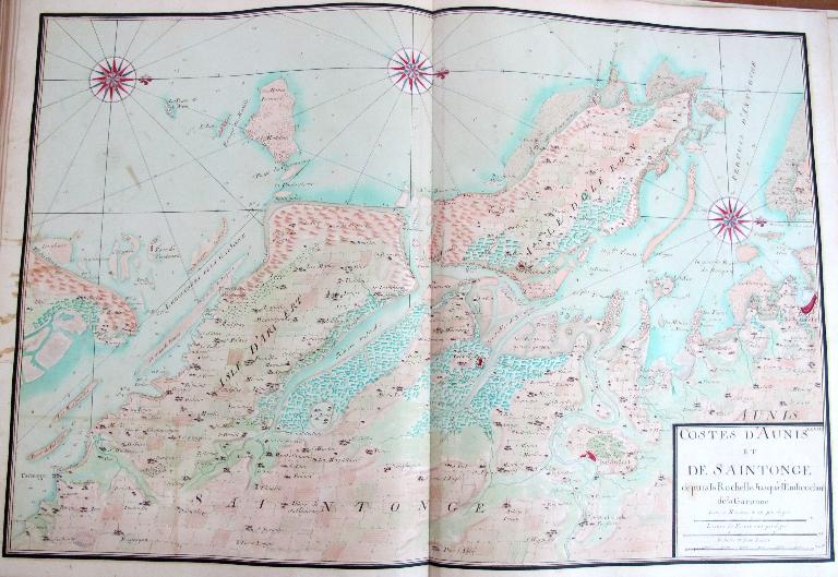 Carte des Costes d'Aunis et de Saintonge (Recueil des costes de France sur l'océan), 18e siècle.