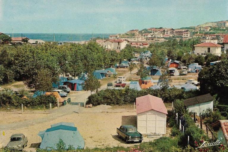 Vue du camping Itsasoa depuis le sud-est, carte postale, années 1970