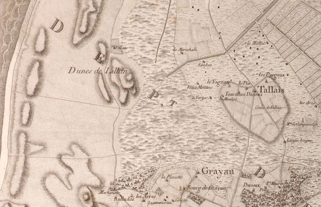 Détail de la carte de Belleyme, planche 6, 1763-1764.