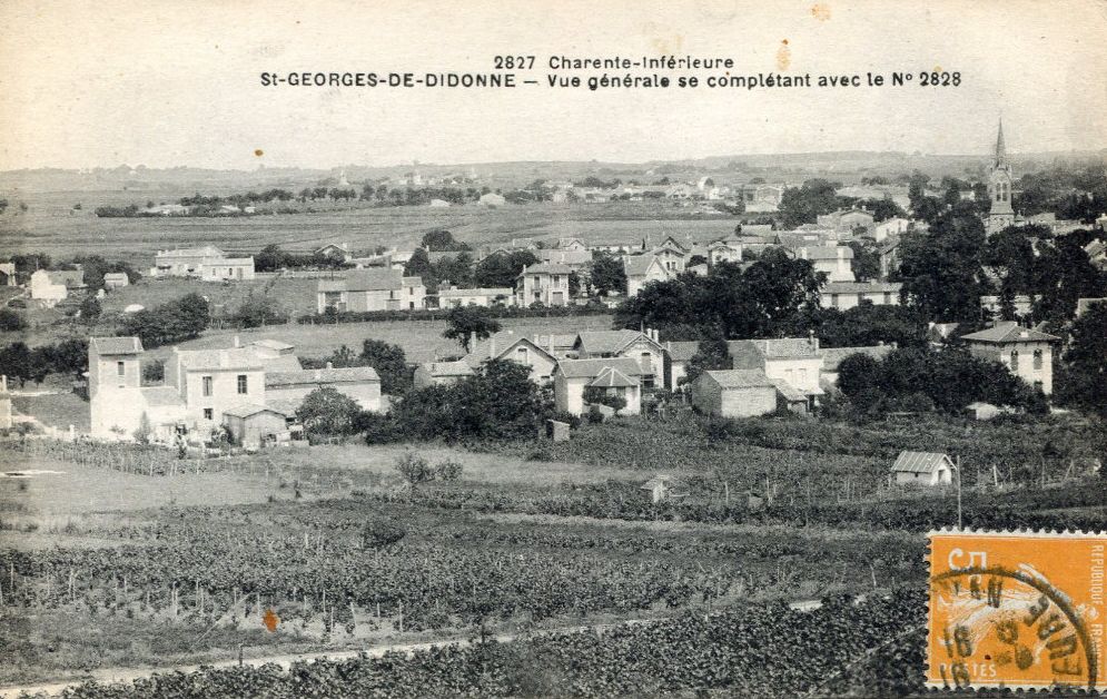 La partie ouest du bourg de Saint-Georges, le quartier du Coca et le nord de la commune vus depuis la Crête vers 1900.