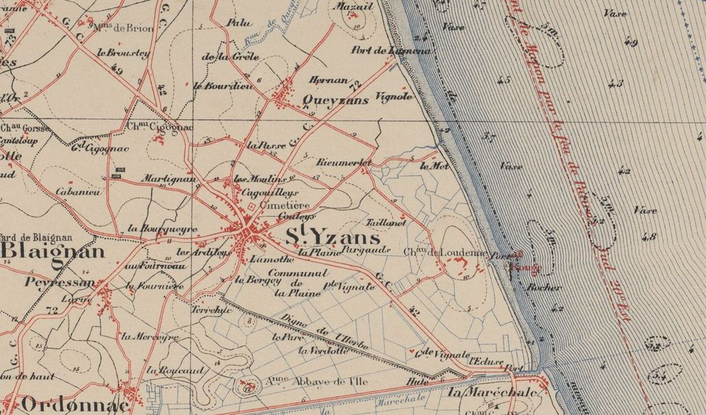 Extrait de l'Atlas du Département de la Gironde, publié en 1888