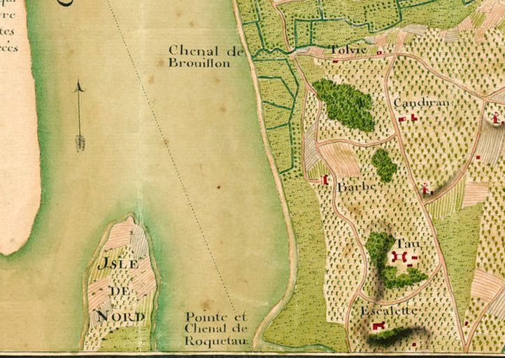 Extrait d'une carte de 1751 : indication de l'Ile du Nord.