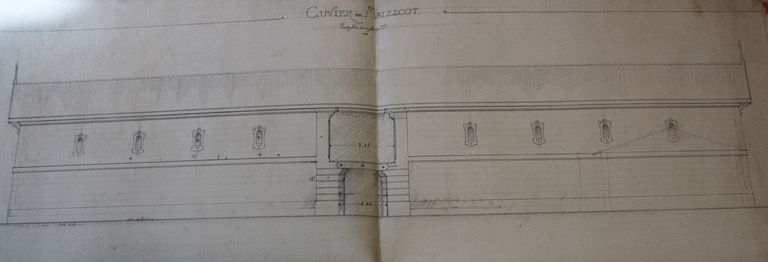 Projet de cuvier : élévation, dessin, s.d. [vers 1870].