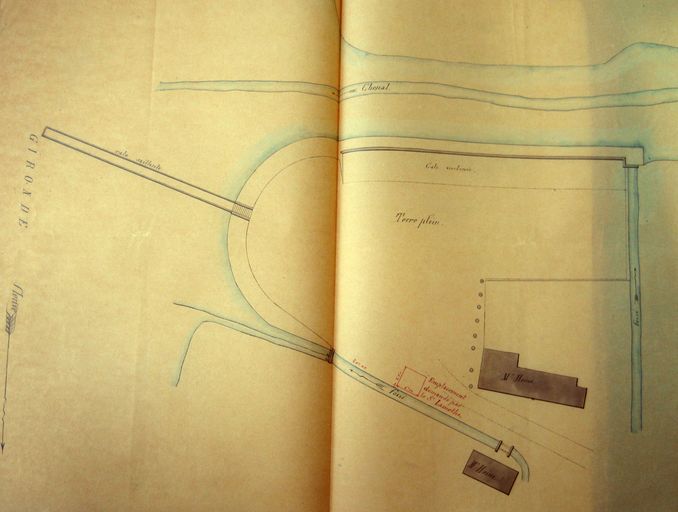 Extrait du plan du port de Beychevelle, établissement d'un pont à bascule, le 25 novembre 1882.