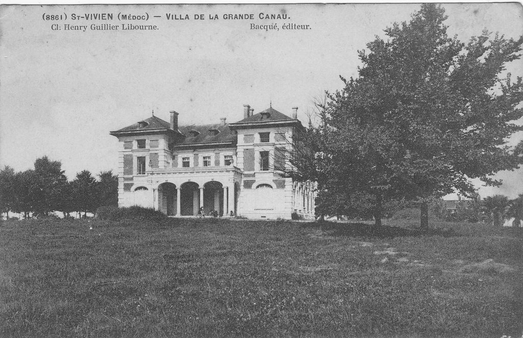 Carte postale (collection particulière) : Villa de La Grande Canau, début 20e siècle.