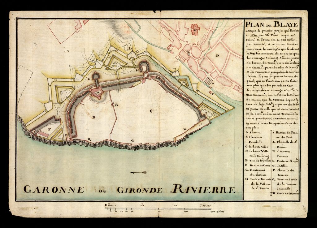 Plan de Blaye avec le premier projet, 1680.