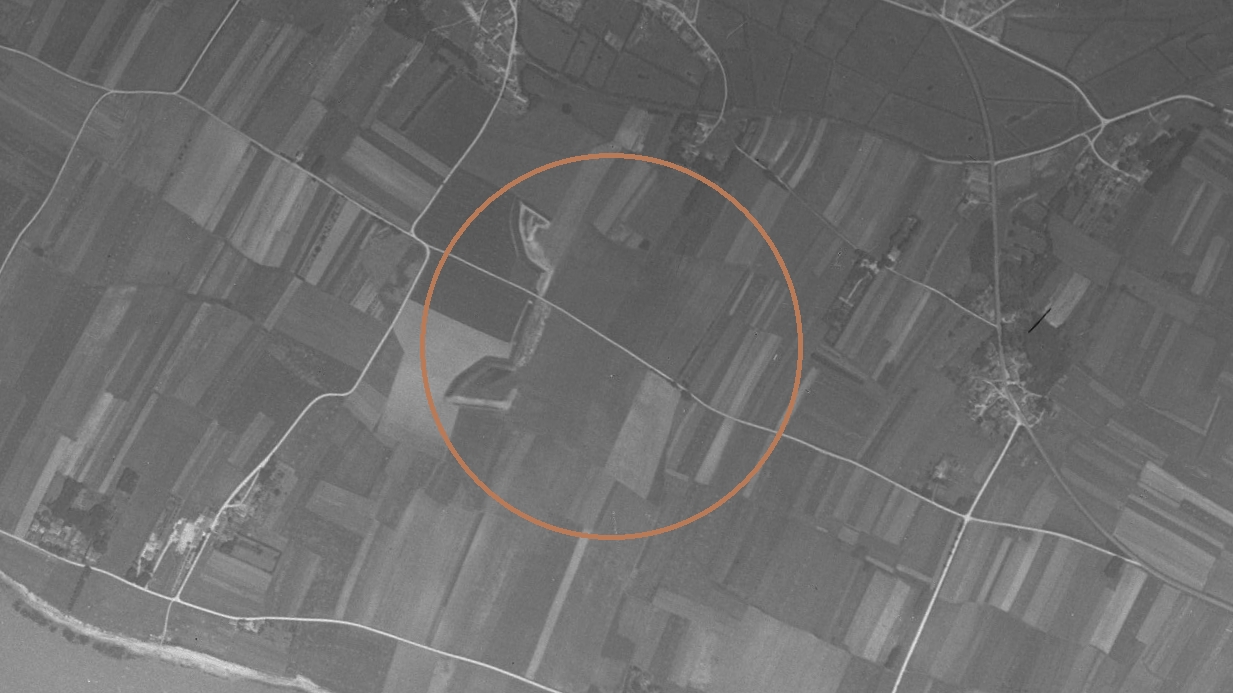 Les traces de l'emplacement du fort Chagnaud sur une vue aérienne de 1937.