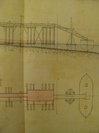Projet de reconstruction du débarcadère par l'ingénieur Botton en 1859 : détail.