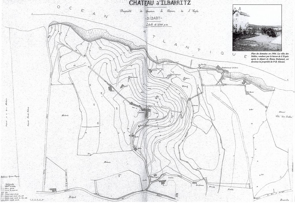 Plan du domaine d'Ilbarritz, 1904, Gustave Huguenin.