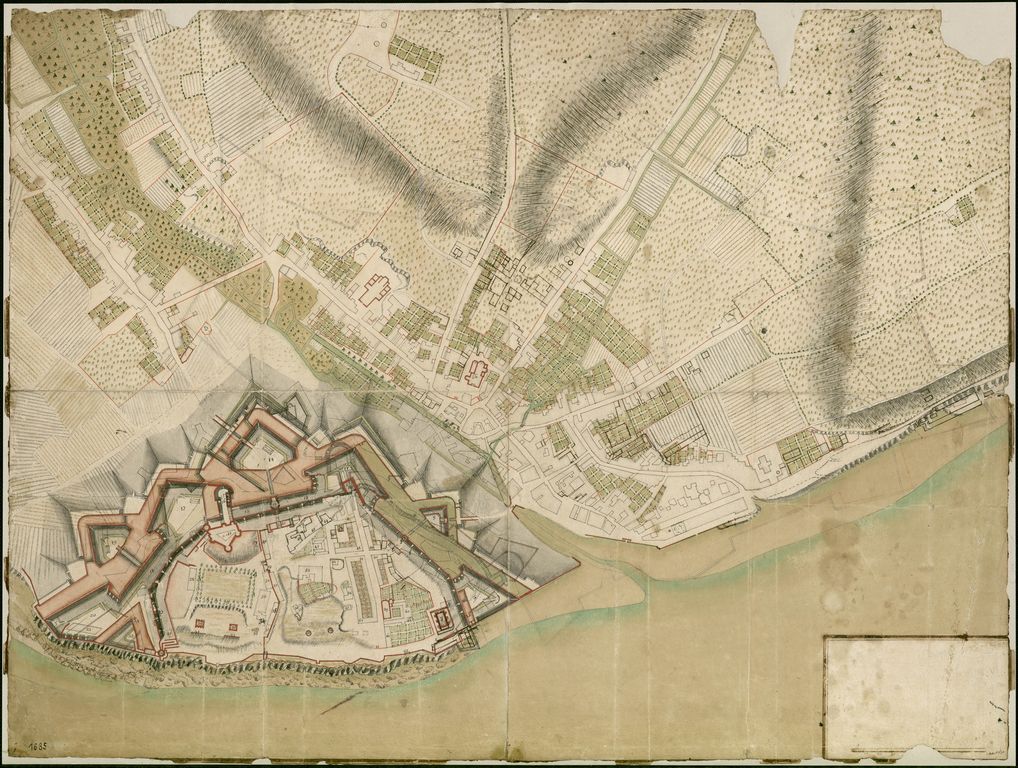 Plan de la citadelle et de la ville. Dessin, encre et lavis, 1685 [?].