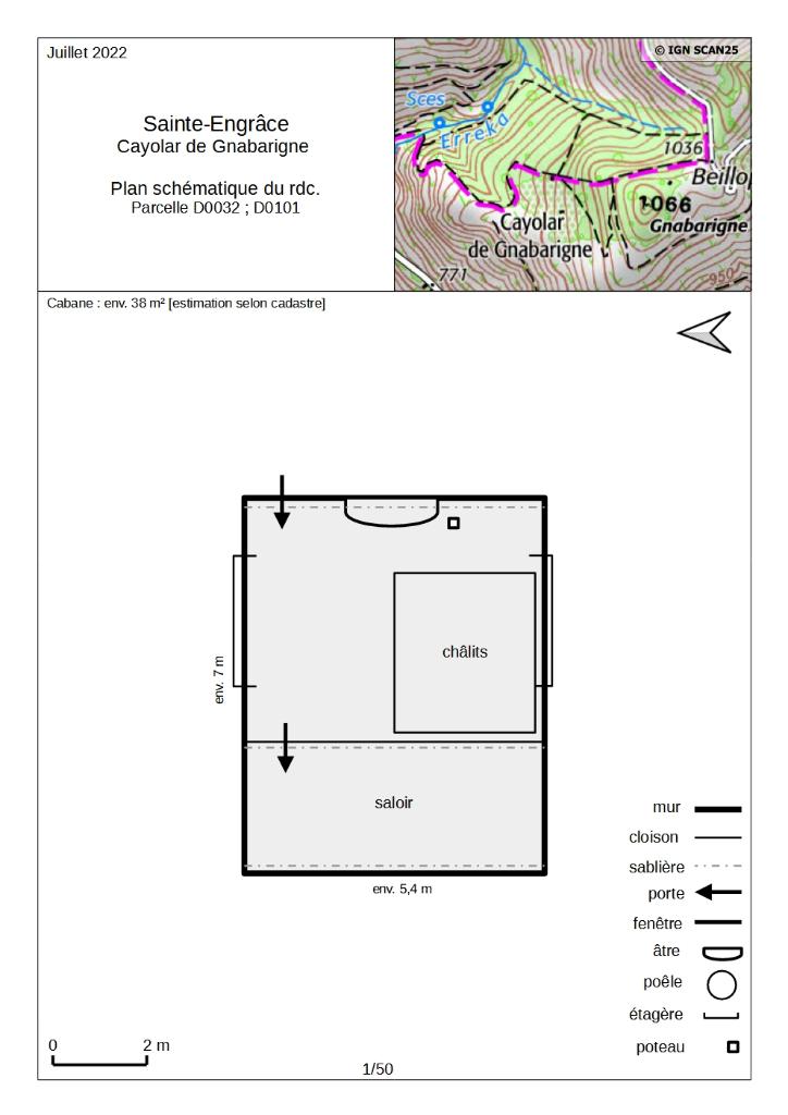 Plan schématique de la cabane de Gnabarigne.