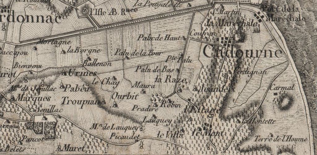 Carte de Belleyme, 1763-1764 : extrait.