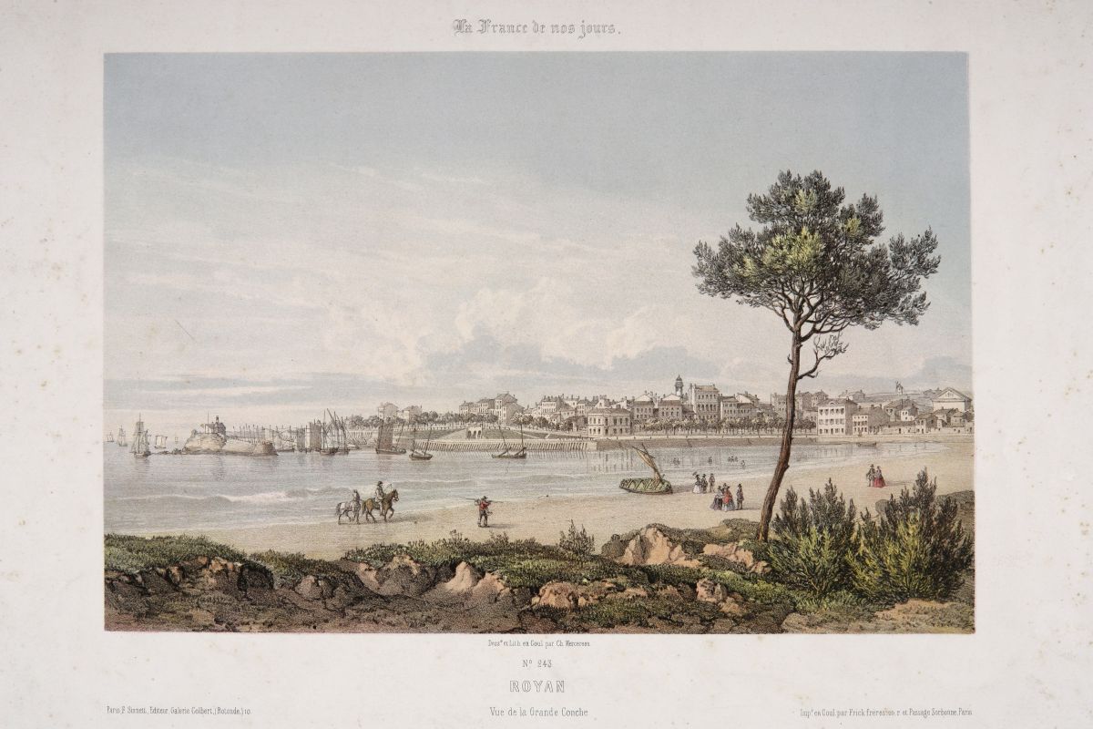 Royan, vue de la Grande conche, par Charles Mercereau, vers 1850.