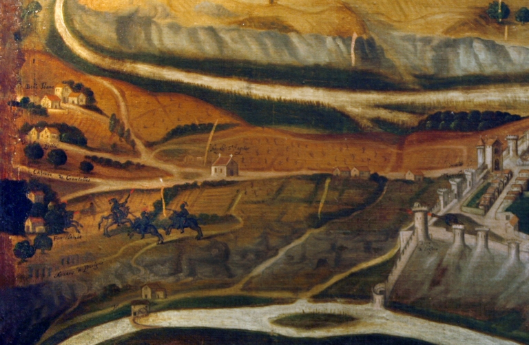 Le faubourg de la Tranchée sur le tableau de Poitiers par Nautré en 1619.