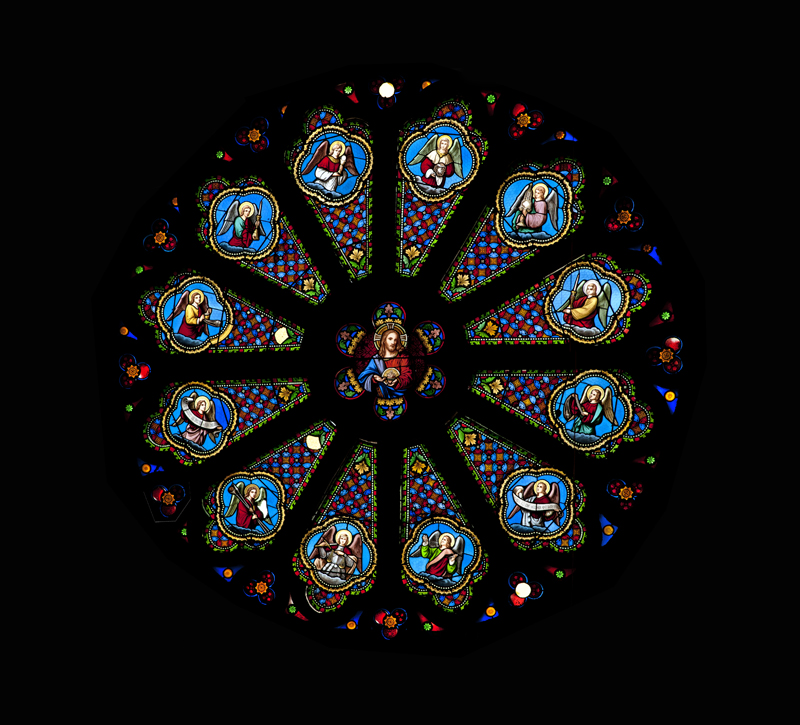 Rose du Sacré Cœur de Jésus, transept de l'église Saint-Jacques.