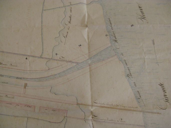 Plan du projet d'aménagement du port de Mortagne par l'ingénieur Potel en 1841 : le chenal.