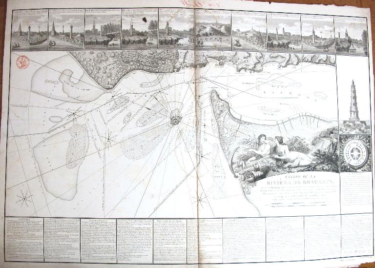 Carte de l'Entrée de la rivière de Bordeaux, levée à partir de 1776 et vérifiée en 1798.