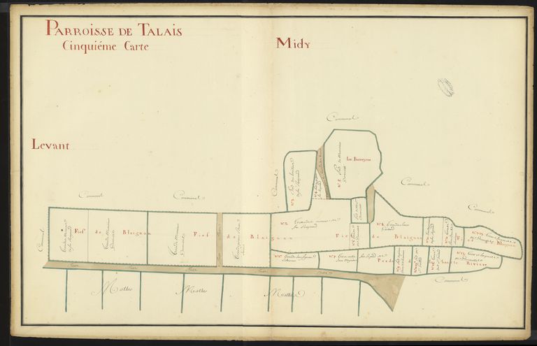 Plan de la paroisse de Talais, 2ème moitié du 18e siècle : cinquième carte.