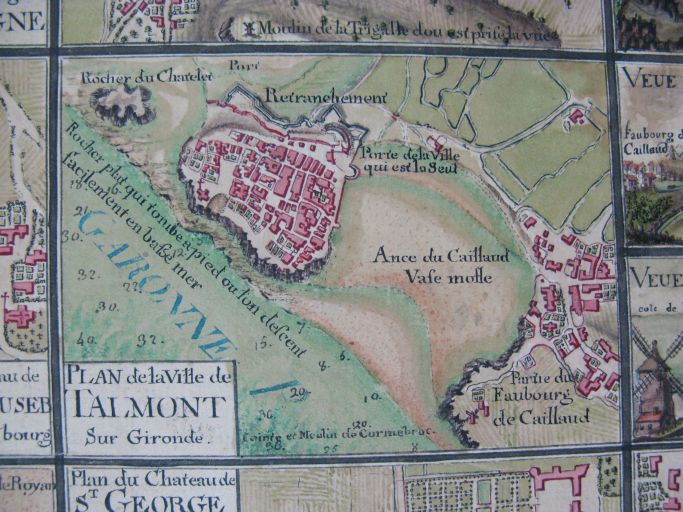 Plan de Talmont annexé à la carte de la Gironde par Desmarais, en 1759.