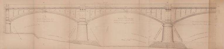 Elargissement du pont. Demi-élévation, 1909.