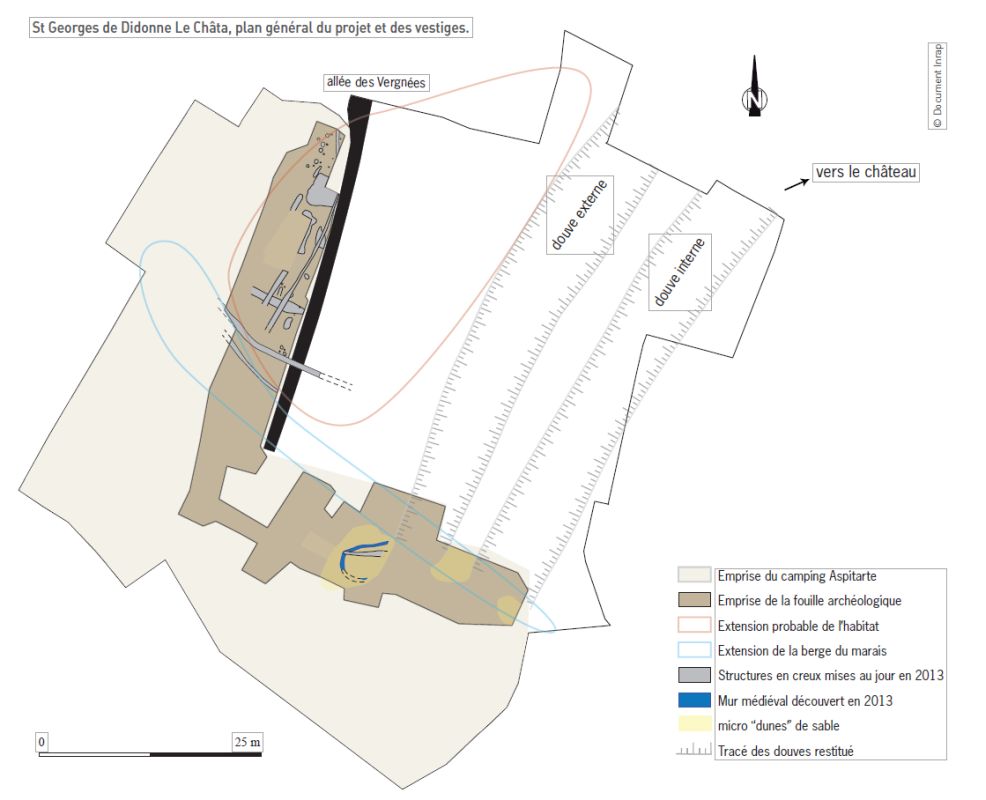 Plan général des vestiges du Châta mis au jour en 2013.