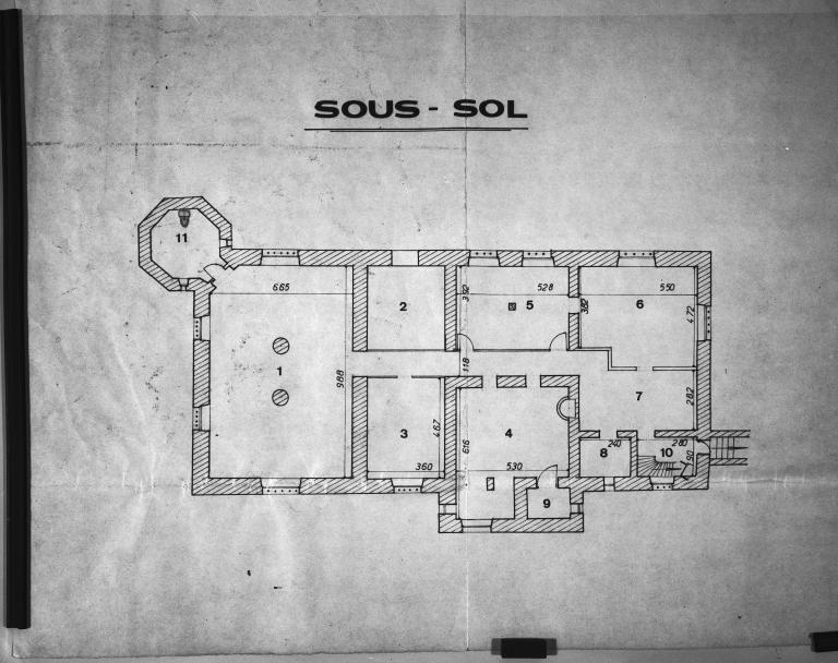 Plan au sous-sol, en 1979 (collection particulière).