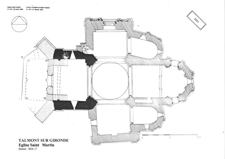 Plan de l'église de Talmont-sur-Gironde.