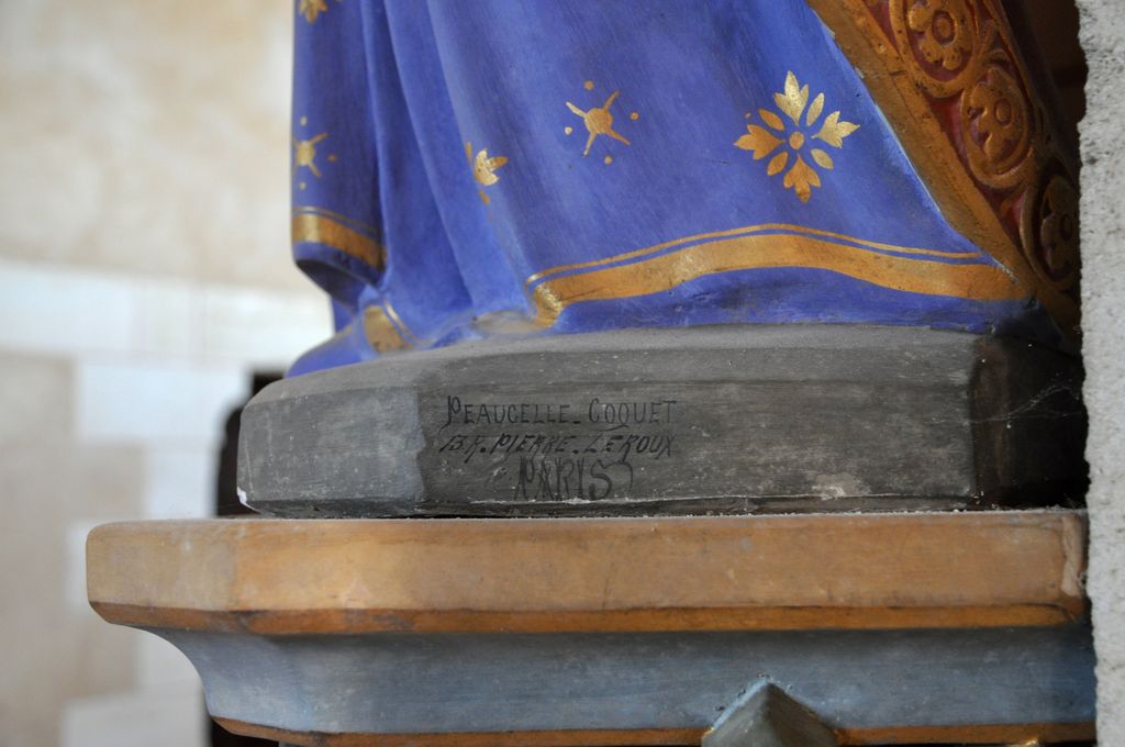 Statue de saint Seurin : signature.