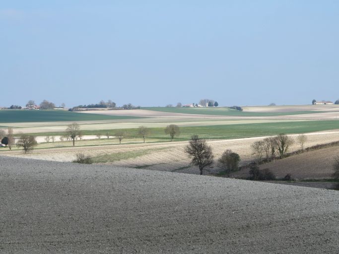 Plateau agricole au sud de Théon et du Moulin des Plantes.