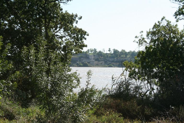 Secteur sud-est de l'île : vue vers le rivage et la citadelle de Blaye depuis la digue, état en 2008.
