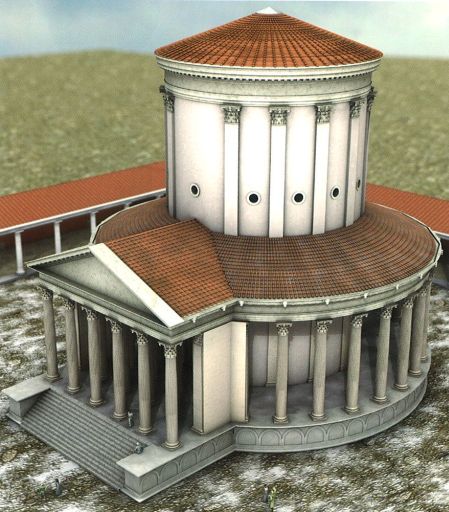 Essai de reconstitution du temple.
