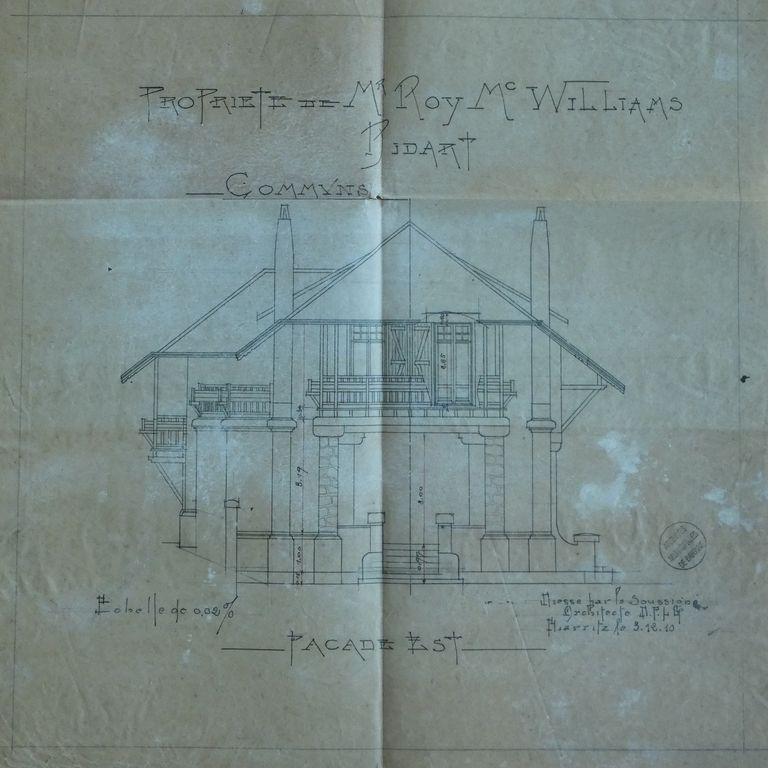 Plan de la façade est, 3 décembre 1910, Louis gomez.