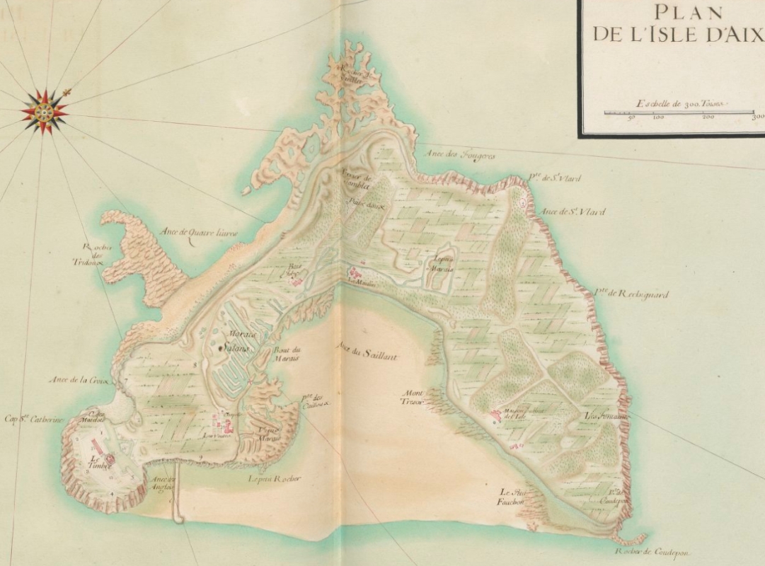 Un retranchement existe dans la pointe sud de l'île sur ce plan de 1693. 